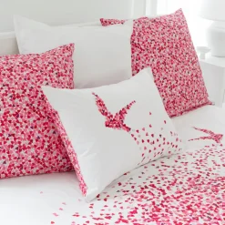 Carré Blanc Housse de couette percale de coton imprimée cœurs Mon cœur classique chic| Housses De Couette