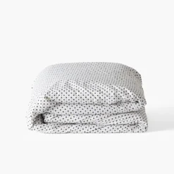 Carré Blanc Housse de couette percale de coton Neo anthracite géométrique| Housses De Couette