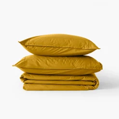 Carré Blanc Housse de couette percale de coton Neo curry| Housses De Couette