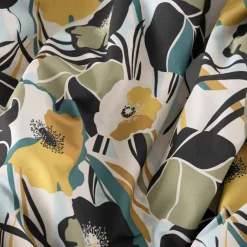 Carré Blanc Housse de couette percale de coton Neo ficelle floral| Housses De Couette