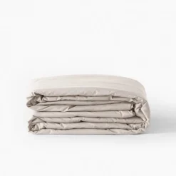 Carré Blanc Housse de couette percale de coton Neo ficelle| Housses De Couette
