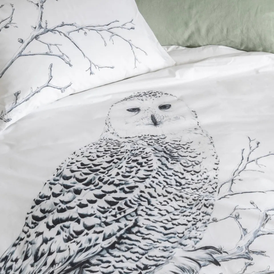 Carré Blanc Housse de couette réversible coton Harfang| Housses De Couette