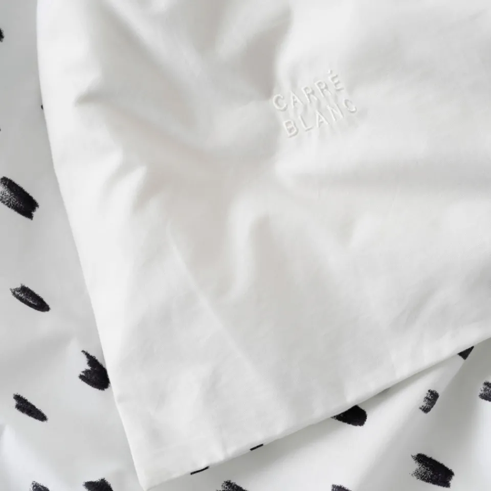 Carré Blanc Housse de couette réversible coton Harfang| Housses De Couette