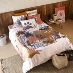 Carré Blanc Housse de couette réversible coton Sonora| Housses De Couette