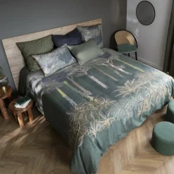 Carré Blanc Housse de couette réversible coton Silvalys| Housses De Couette