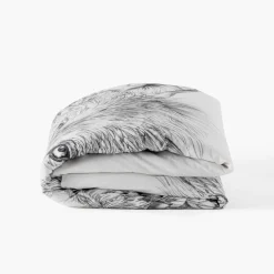 Carré Blanc Housse de couette réversible coton Ietulou|Homme Coffrets Cadeaux|Housses De Couette