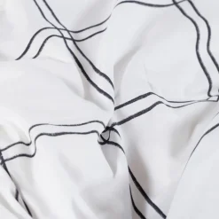 Carré Blanc Housse de couette réversible percale de coton Grizzli| Housses De Couette