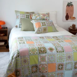 Carré Blanc Housse de couette réversible pur coton Méli-Mélo| Housses De Couette