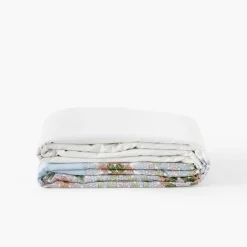 Carré Blanc Housse de couette réversible pur coton Méli-Mélo| Housses De Couette