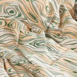 Carré Blanc Housse de couette réversible percale de coton lavée biologique Monarbre| Housses De Couette