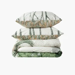 Carré Blanc Housse de couette réversible percale de coton lavée biologique Monarbre| Housses De Couette