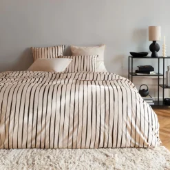 Carré Blanc Housse de couette réversible percale de coton bio Gisèle| Housses De Couette