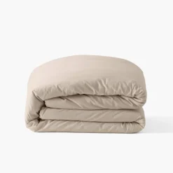 Carré Blanc Housse de couette satin de coton lavé bio Quartz dune|Femme Coffrets Cadeaux|Housses De Couette