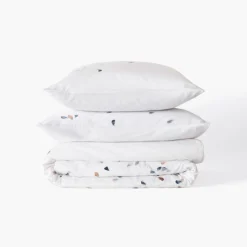 Carré Blanc Housse de couette satin de coton Equinoxe| Housses De Couette