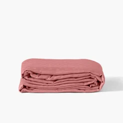 Carré Blanc Housse de couette satin de coton jacquard pois et rayures Prestige santal| Housses De Couette