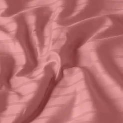 Carré Blanc Housse de couette satin de coton jacquard pois et rayures Prestige santal| Housses De Couette