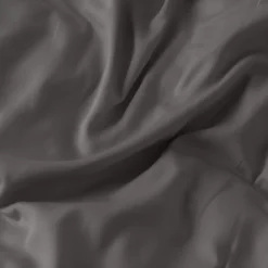 Carré Blanc Housse de couette satin de coton lavé bio Quartz galet| Housses De Couette