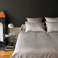 Carré Blanc Housse de couette satin de coton Titane|Homme Coffrets Cadeaux|Housses De Couette