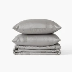 Carré Blanc Housse de couette satin de coton Titane|Homme Coffrets Cadeaux|Housses De Couette