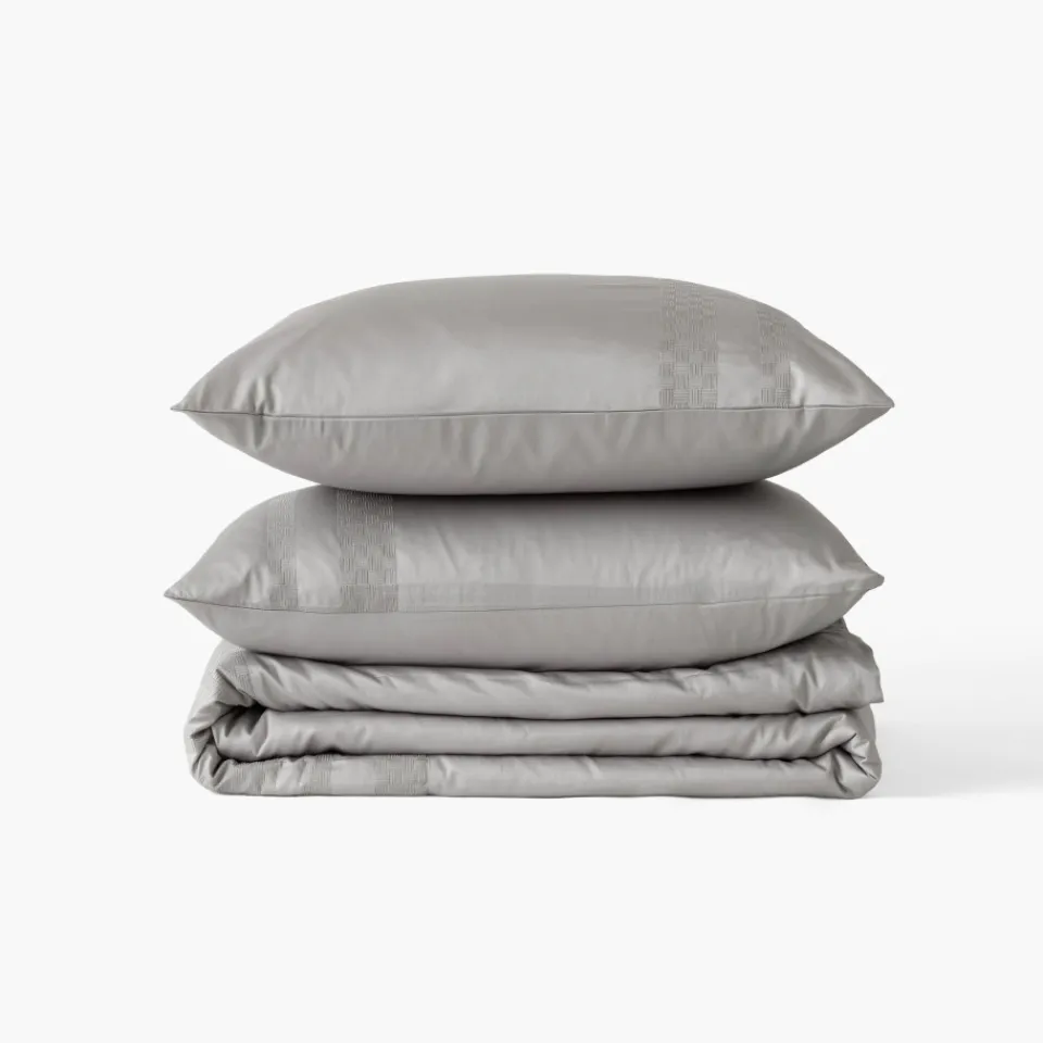 Carré Blanc Housse de couette satin de coton Titane|Homme Coffrets Cadeaux|Housses De Couette