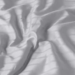 Carré Blanc Housse de couette satin de coton jacquard pois et rayures Prestige tourterelle| Housses De Couette