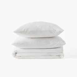 Carré Blanc Housse de couette satin de coton Mon Ange| Housses De Couette