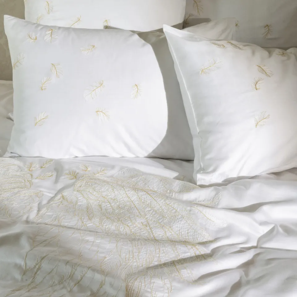 Carré Blanc Housse de couette satin de coton Mon Ange| Housses De Couette