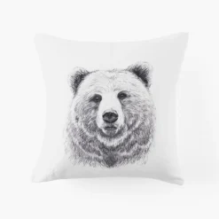Carré Blanc Housse de coussin coton Grizzli|Homme Housses De Coussin|Coffrets Cadeaux