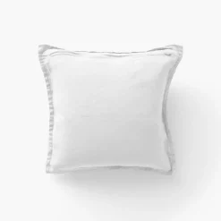 Carré Blanc Housse de coussin lin lavé Songe blanc| Housses De Coussin