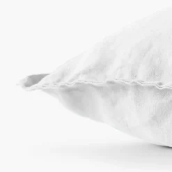 Carré Blanc Housse de coussin lin lavé Songe blanc| Housses De Coussin