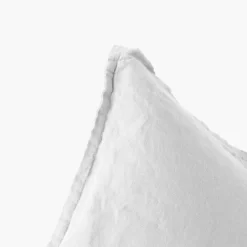 Carré Blanc Housse de coussin lin lavé Songe blanc| Housses De Coussin