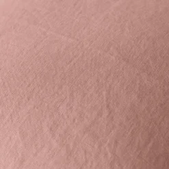 Carré Blanc Housse de coussin lin lavé Songe rose cendré| Housses De Coussin