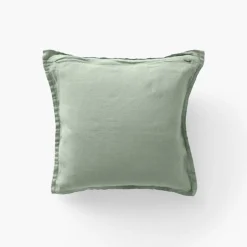 Carré Blanc Housse de coussin lin lavé Songe eucalyptus|Femme Housses De Coussin|Coffrets Cadeaux