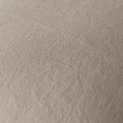 Carré Blanc Housse de coussin lin lavé Songe grège| Housses De Coussin