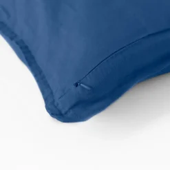 Carré Blanc Housse de coussin lin lavé Songe bleu de chine| Housses De Coussin