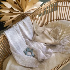 Carré Blanc Maxi lange coton bio Merveille beige|Enfant Accessoires|Nouveautés Bébénew