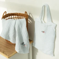 Carré Blanc Maxi lange gaze de coton bio Jardine blanc|Enfant Accessoires