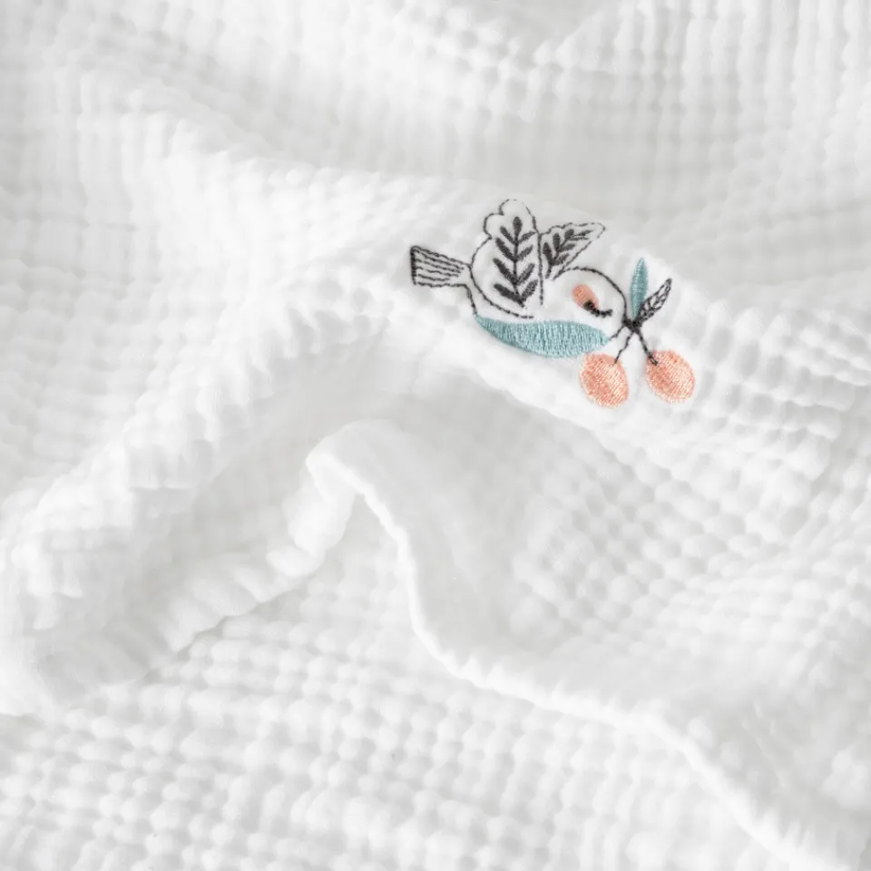 Carré Blanc Maxi lange gaze de coton bio Jardine blanc|Enfant Accessoires