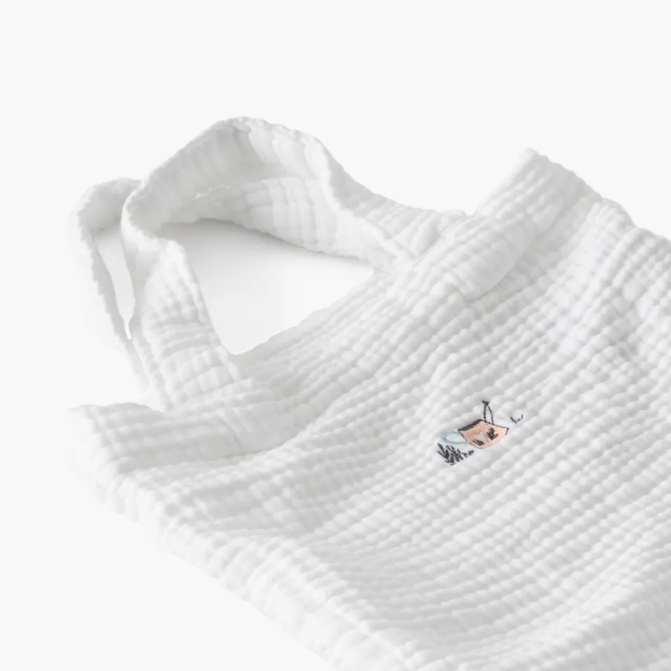 Carré Blanc Maxi lange gaze de coton bio Jardine blanc|Enfant Accessoires