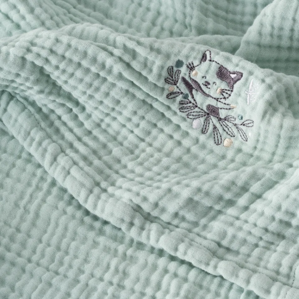 Carré Blanc Maxi lange gaze de coton bio Jardine amande|Enfant Accessoires