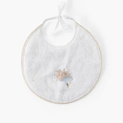 Carré Blanc Mini bavoir coton bio Bienvenue blanc|Enfant Bavoirs & Mini-bavoirs