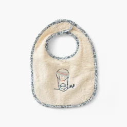 Carré Blanc Mini bavoir coton bio Dandine paille|Enfant Bavoirs & Mini-bavoirs