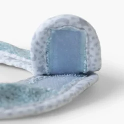 Carré Blanc Mini bavoir coton bio Illumine bleu polaire|Enfant Bavoirs & Mini-bavoirs