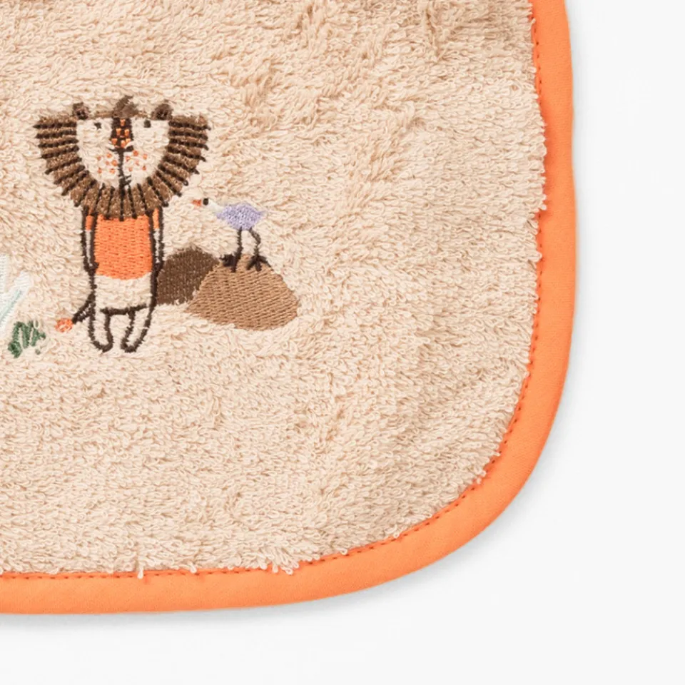 Carré Blanc Mini bavoir coton bio Safari|Enfant Bavoirs & Mini-bavoirs