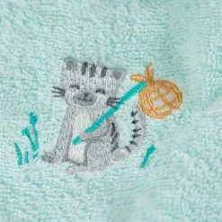 Carré Blanc Mini-bavoir coton biologique Devine céladon|Enfant Bavoirs & Mini-bavoirs