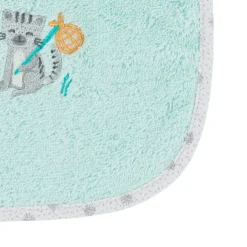 Carré Blanc Mini-bavoir coton biologique Devine céladon|Enfant Bavoirs & Mini-bavoirs