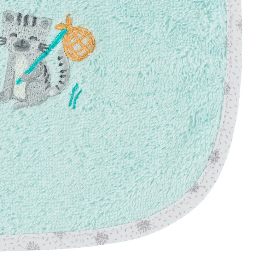 Carré Blanc Mini-bavoir coton biologique Devine céladon|Enfant Bavoirs & Mini-bavoirs