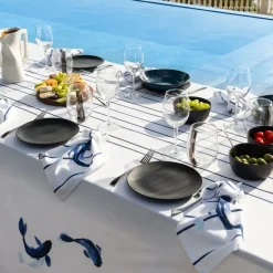 Carré Blanc Nappe rectangulaire coton Symphony blanc| Nappes