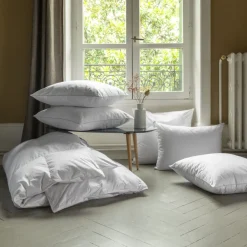 Carré Blanc Oreiller carré moelleux duvet de canard Neige| Oreillers