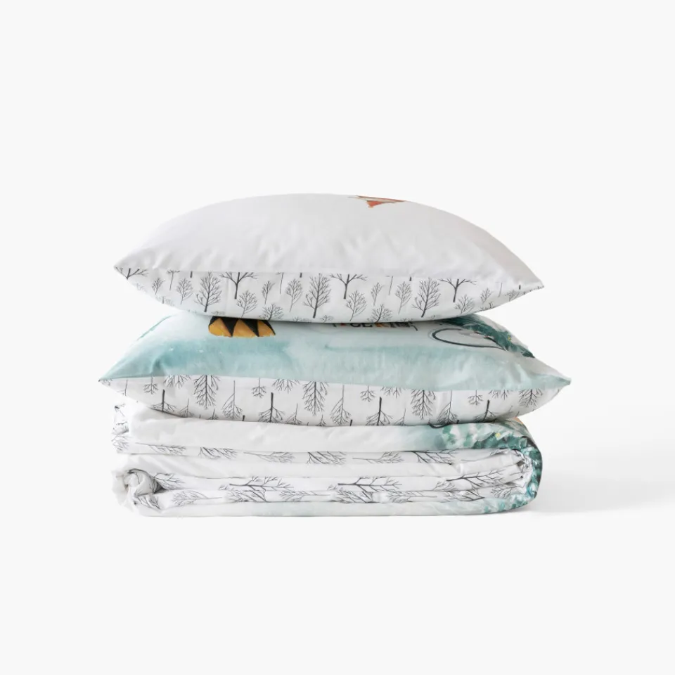 Carré Blanc Parure de lit pur coton Féeries|Enfant Linge De Litbio